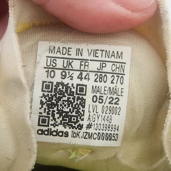 ADIDAS MEN'S Barricade Tennis Shoes Ecru Tint / Almost Yellow Size 10 GUC - Picture 2 of 9